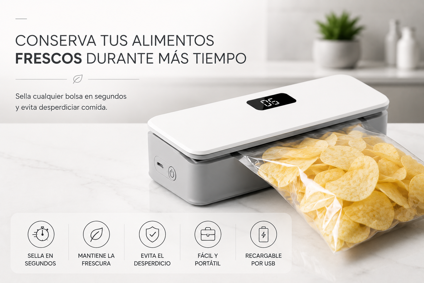 Sellador de Bolsas Recargable